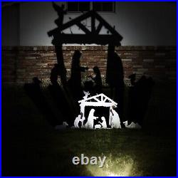 Christmas Holy Family Nativity Scene Lighted Outdoor Front Yard Decoration White