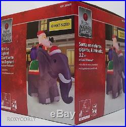 Christmas Home Accent Holiday 10 ft 6 in Giant Santa on Elepant Inflatable NIB