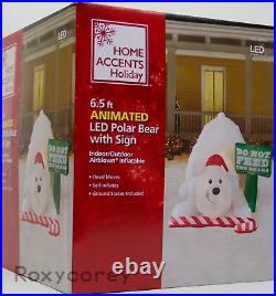 Christmas Home Accents Holiday 6.5 ft Animated Do Not Feed The Bears Inflatable