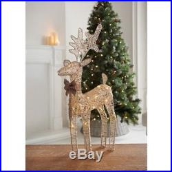 Christmas Indoor Decor Light Up Reindeer- 20 LED Light Gold/Silver/White Color