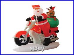 Christmas Inflatable Air Blown Yard Decoration Santa Claus Reindeer Motorcycle