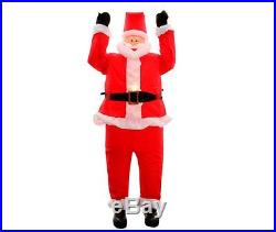 Christmas Inflatable Airblown Santa Hanging From Roof Lighted Yard Decor 6ft NEW
