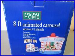 Christmas Inflatable Animated Carousel 8' Holiday Home Accents Santa