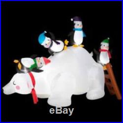 Christmas Inflatable Polar Bear 4 Penguins Yard Holiday Decor Garden Ornament