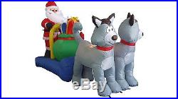 Christmas Inflatable Santa Claus Husky Dog Sleigh Sled Garden Balloon Decoration
