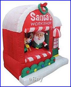 Christmas Inflatable Santa Claus Workshop Yard Decoration Xmas Outdoor Decor New