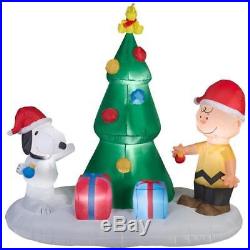 Christmas Inflatable Snoopy Charlie Peanuts Christmas Tree Scene 6ft NEW