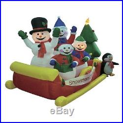 Christmas Inflatable Snowmen on Sleigh Outdoor Decoration Blow up Carolers