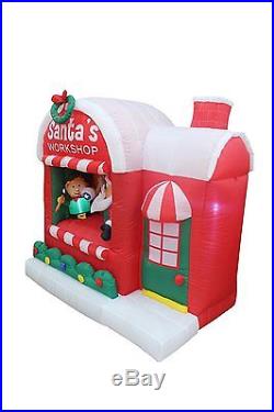 Christmas Inflatable Yard Decorations Santa Workshop Holiday Outdoor Decor New
