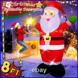 Christmas Inflatables Santa Outdoor Decoration 8FT Blow Up Santa Claus Built