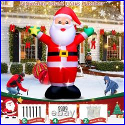 Christmas Inflatables Santa Outdoor Decoration 8FT Blow Up Santa Claus Built