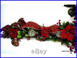 Christmas Joy Decorated Christmas Garland prelit Victorian Holiday Traditional