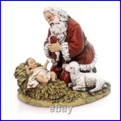 Christmas Kneeling Santa Polyresin Jesus Reason For Season 26781