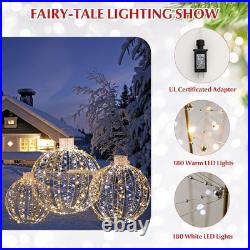 Christmas LED Light Balls for Tree (3 Pack) outside Lighted Sphere with ...