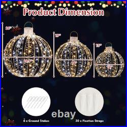 Christmas LED Light Balls for Tree (3 Pack) outside Lighted Sphere with ...