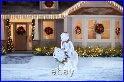 Christmas LED Mom And Baby Polar Bear 3.5′ Tall Family Yard Decor