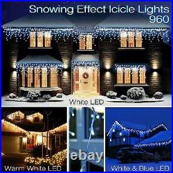 Christmas Led Icicle Snowing Xmas Chaser Lights 100/200/240/360/480/720/960/1200