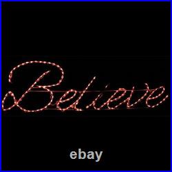 Christmas Light Display Believe Sign LED Yard Lawn Outdoor Wireframe Decoration