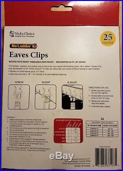 Christmas Light Eaves Clips No Ladder 25 CT. St. Nicks Choice Easy New
