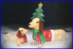 Christmas Lighted Dachshund Wiener Dog Sculpture Light Up Indoor / Outdoor