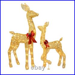 Christmas Lighted Reindeer Family Decoration Deer Set Indoor Outdoor Lawn Decor
