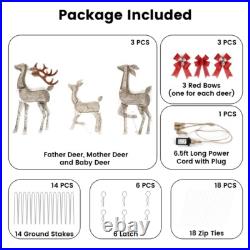 Christmas Lighted Reindeer Family Decoration Deer Set Indoor Outdoor Lawn Decor Christmas Lighted Reindeer Family Decoration Deer Set Indoor Outdoor Lawn Decor