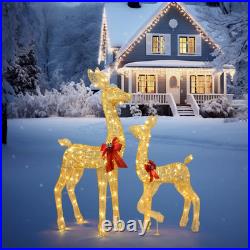 Christmas Lighted Reindeer Family Decoration Deer Set Indoor Outdoor Lawn Decor
