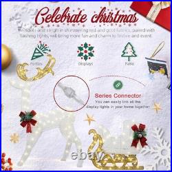 Christmas Lighted Reindeer and Sleigh Decor, Outdoor Christmas Decoration Set