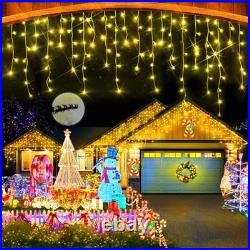 Christmas Lights Outdoor Decorations, 1280 LED 131FT Warm White Ice Lights