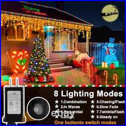 Christmas Lights Outdoor Decorations, 1280 LED 131FT Warm White Ice Lights