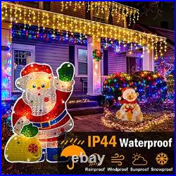 Christmas Lights Outdoor Decorations, 1280 LED 131FT Warm White Ice Lights
