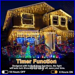 Christmas Lights Outdoor Decorations, 1280 LED 131FT Warm White Ice Lights