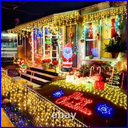 Christmas Lights Outdoor Decorations, 1280 LED 131FT Warm White Ice Lights