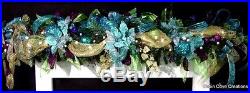 Christmas Mantel Garland Holiday Peacock Prelit Custom Decorated EXQUISITE L@@K