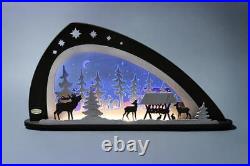 Christmas Market Schwibbogen Length approx 52cm NEW Motif Light Arch Erzgeb