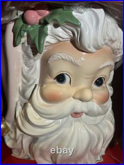Christmas Martha Stewart Wall Musical Santa Head With Pink Santa Hat