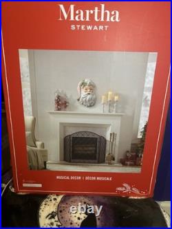 Christmas Martha Stewart Wall Musical Santa Head With Pink Santa Hat