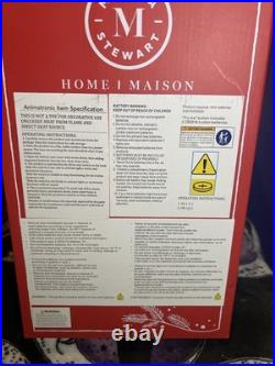 Christmas Martha Stewart Wall Musical Santa Head With Pink Santa Hat