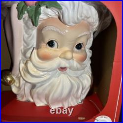 Christmas Martha Stewart Wall Musical Santa Head With Pink Santa Hat