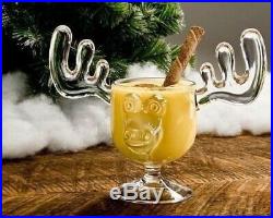 Christmas Moose Mug Punch Bowl Set with 4 Moose Mugs Safer Than Glass