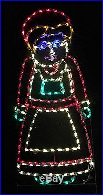 Christmas Mrs Santa Claus Holiday Outdoor LED Lighted Decoration Steel Wireframe