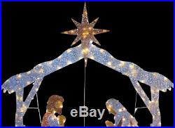 Christmas Nativity Scene Outdoor Lighted Clear Lights Yard Holiday Decor 72 Inch