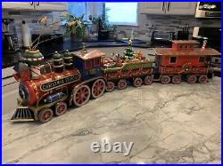 Christmas North Pole Display Train Set Large/gorgeous Wood & Copper