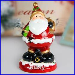 Christmas Ornament Santa Clause Style LED Color-changing Lamp Ceramic Light P1E3