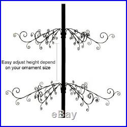 Christmas Ornaments Tree Display Metal Wrought Iron Stand 174 Hook 84H