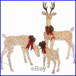 Christmas Outdoor Decor Deer Family Sculpture Woodland Xmas Light Decoration NEW