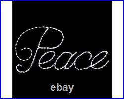 Christmas Outdoor Decoration LED Cool White Peace Sign Nativity Wireframe