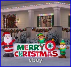 Christmas Outdoor Inflatable Merry Christmas Banner Sign 10ft Lawn Yard Decor