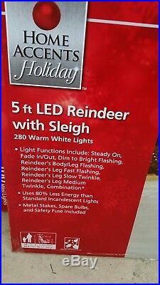 Christmas Outdoor Lawn Decor 60 280-Light PVC Deer and Sleigh. BRAND NEW