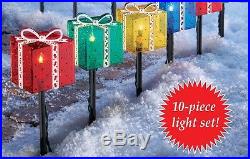 Christmas Outdoor Pathway Light Set Color Presents Gift Box Holiday Yard Decor